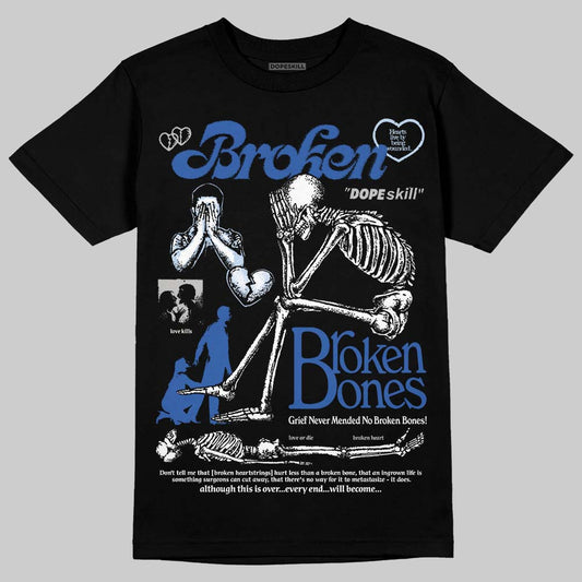 Awake NY x Jordan 5 Retro 'Black Racer Blue' DopeSkill T-Shirt Broken Bones Graphic Streetwear - Black