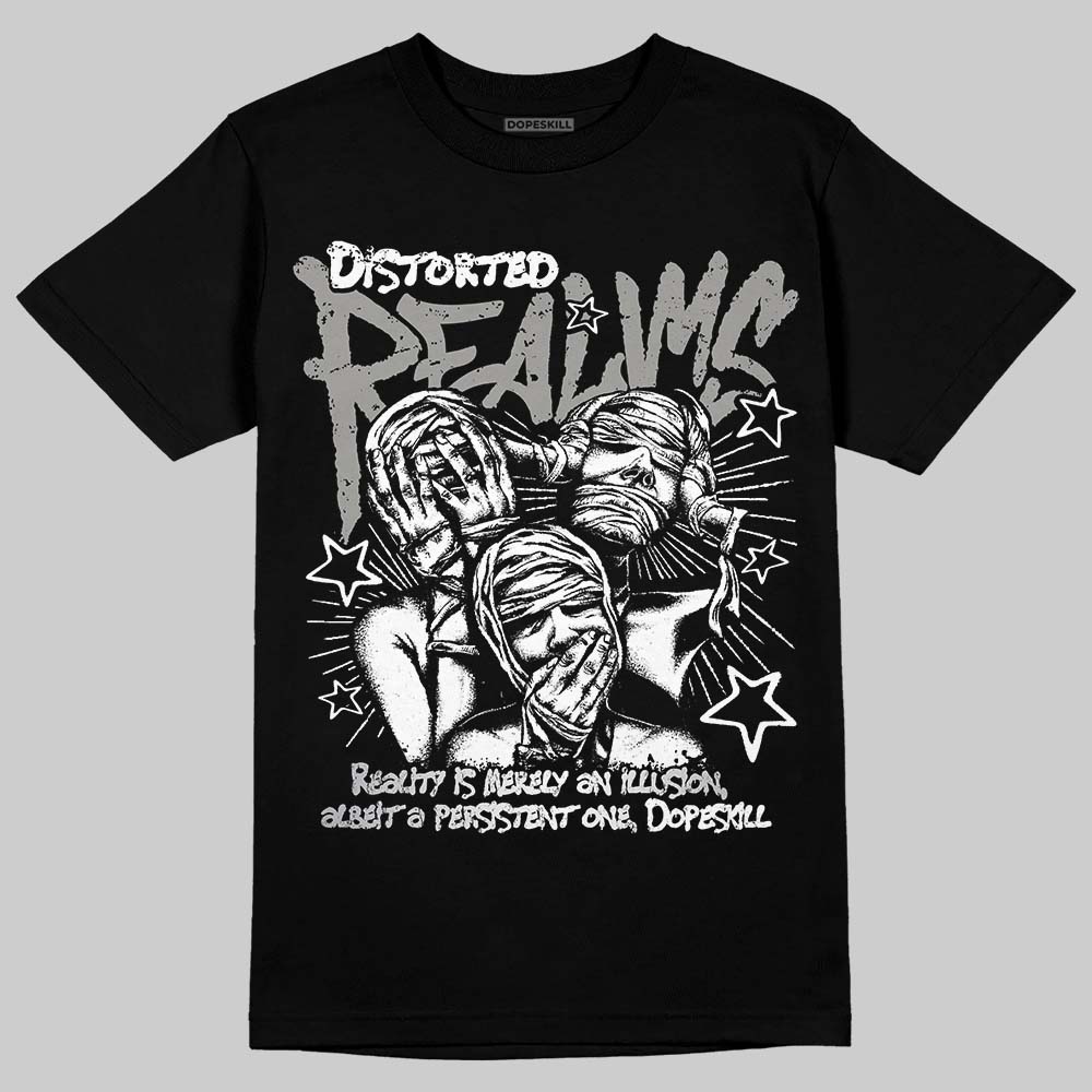 Jordan 5 "White Metallic" DopeSkill T-Shirt Distorted Realms Graphic Streetwear - black