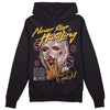 Jordan 3 GS “Red Stardust” DopeSkill Hoodie Sweatshirt Never Stop Hustling Graphic Streetwear - Black 