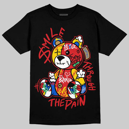 Jordan 7 Miro Olympic DopeSkill T-Shirt Smile Through The Pain Graphic Streetwear - Black