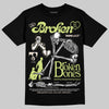 Jordan 5 “Luminous Green” DopeSkill T-Shirt Broken Bones Graphic Streetwear - Black
