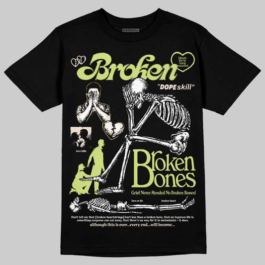 Jordan 5 “Luminous Green” DopeSkill T-Shirt Broken Bones Graphic Streetwear - Black