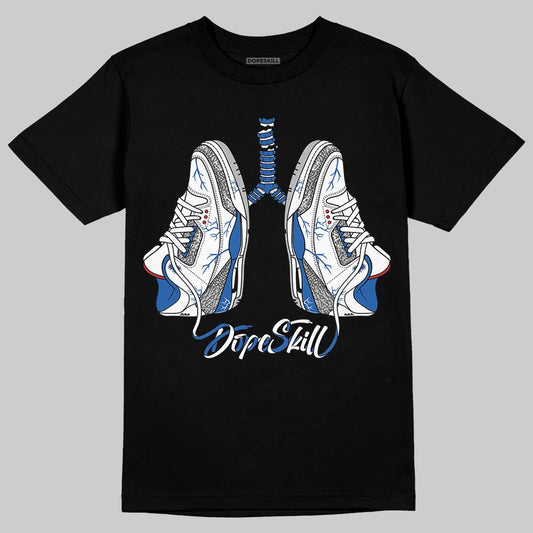 Jordan 3 "True Blue" DopeSkill T-Shirt Breathe Graphic Streetwear - Black