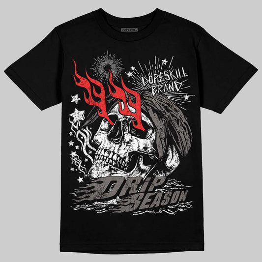 Jordan 4 Retro Cave Stone DopeSkill T-Shirt Drip Season Graphic Streetwear - black