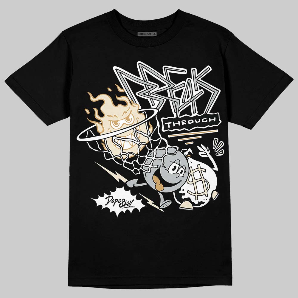 Jordan 5 Retro Reverse Metallic DopeSkill T-Shirt Break Through Graphic Streetwear - Black