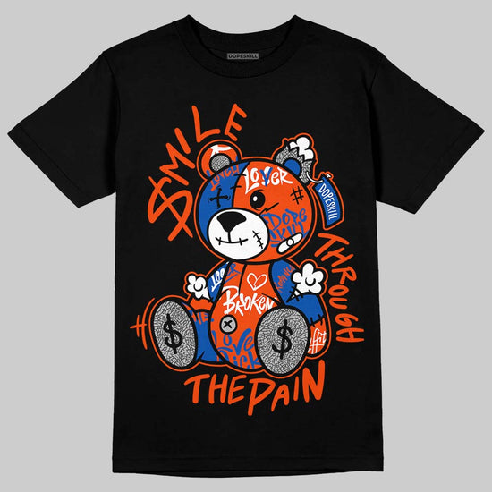 Jordan 3 Knicks DopeSkill T-Shirt Smile Through The Pain Graphic Streetwear - Black