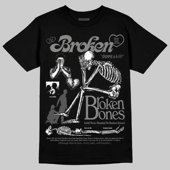 Jordan 10 Retro Shadow (2025) DopeSkill T-Shirt Broken Bones Graphic Streetwear - black