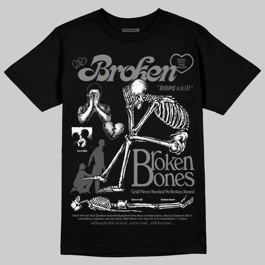Jordan 10 Retro Shadow (2025) DopeSkill T-Shirt Broken Bones Graphic Streetwear - black