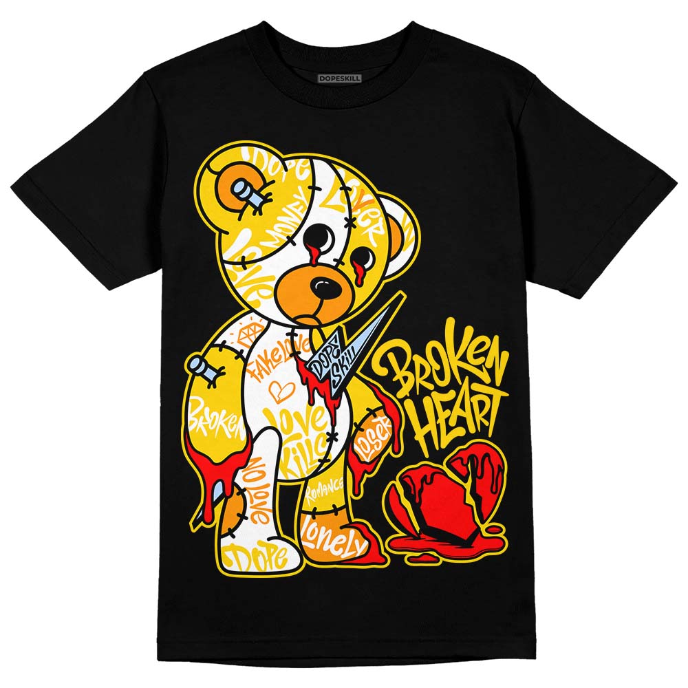 Jordan 6 “Yellow Ochre” DopeSkill T-Shirt Broken Heart Graphic Streetwear - Black