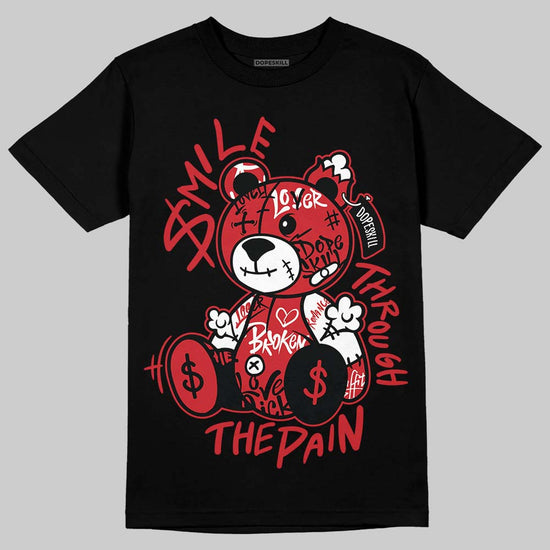 Air Foamposite Pro Gym Red DopeSkill T-Shirt Smile Through The Pain Graphic Streetwear - Black