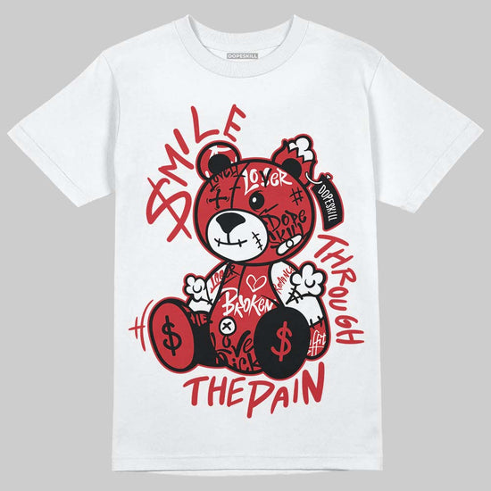Air Foamposite Pro Gym Red DopeSkill T-Shirt Smile Through The Pain Graphic Streetwear - White 