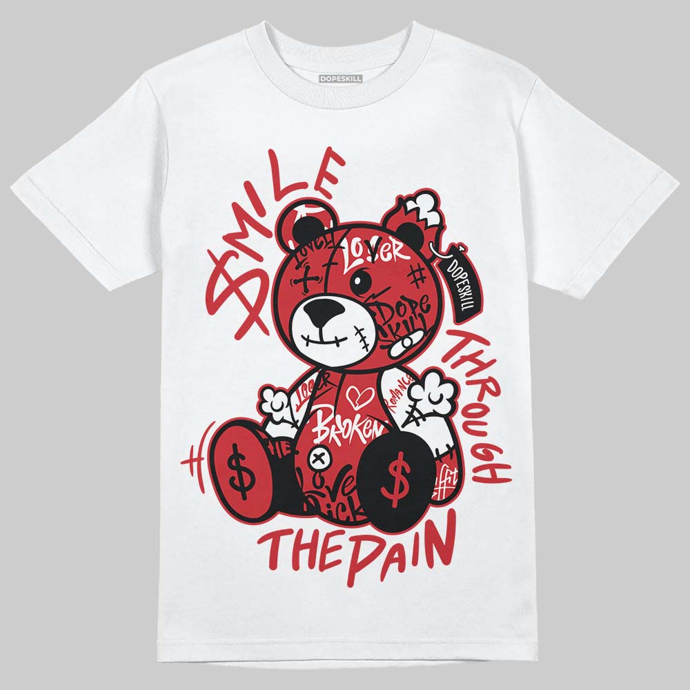 Air Foamposite Pro Gym Red DopeSkill T-Shirt Smile Through The Pain Graphic Streetwear - White 