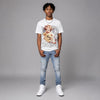 White Metallic 5s DopeSkill T-Shirt Real Ones Angel Graphic