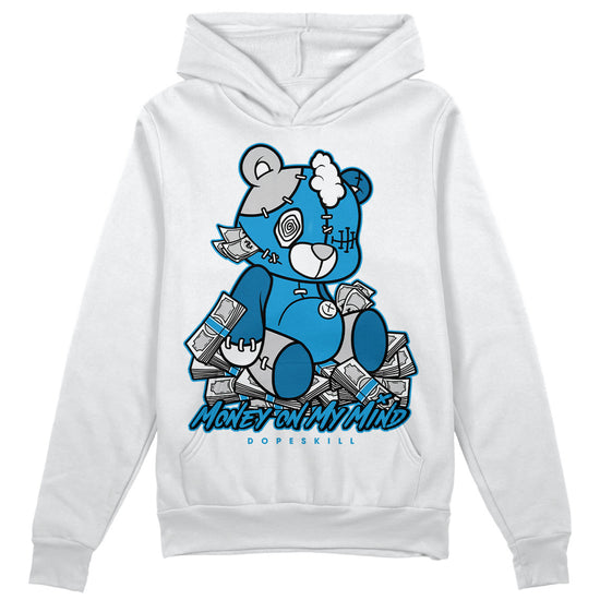 Jordan 4 Retro Military Blue DopeSkill Hoodie Sweatshirt MOMM Bear Graphic Streetwear - White