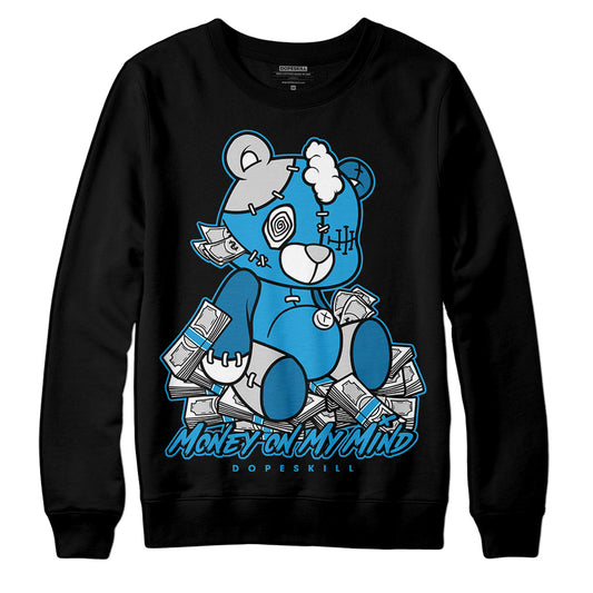 Jordan 4 Retro Military Blue DopeSkill Sweatshirt MOMM Bear Graphic Streetwear - Black