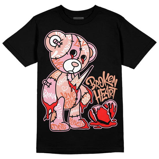 Jordan 11 Low “Legend Pink” DopeSkill T-Shirt Broken Heart Graphic Streetwear - Black