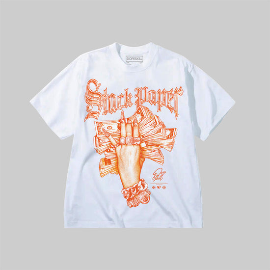 Orange Sneakers DopeSkill Premium T-Shirt Stack Paper Graphic Streetwear - White