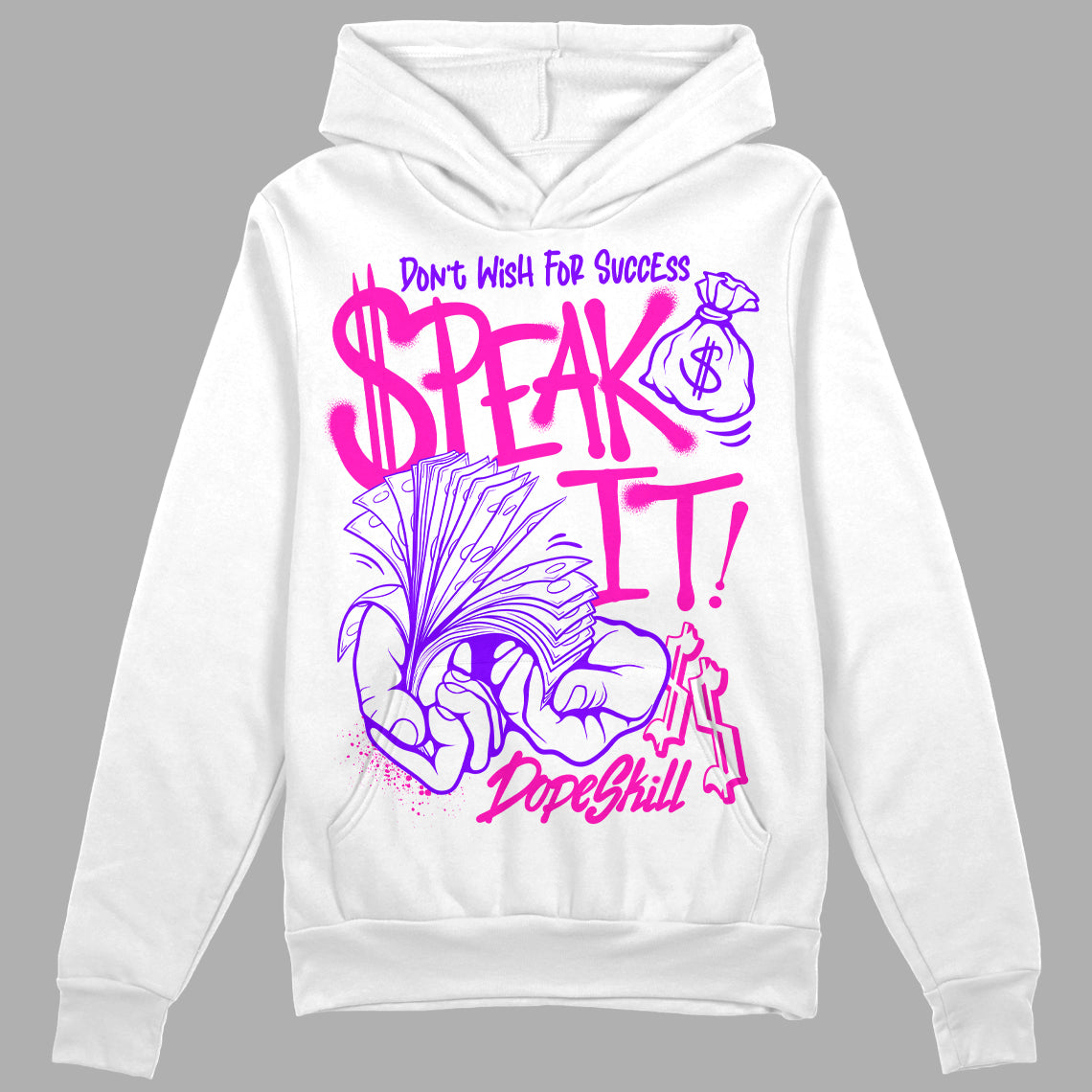 Dunk Low GS “Active Fuchsia” DopeSkill Hoodie Sweatshirt Speak It Graphic Streetwear - White