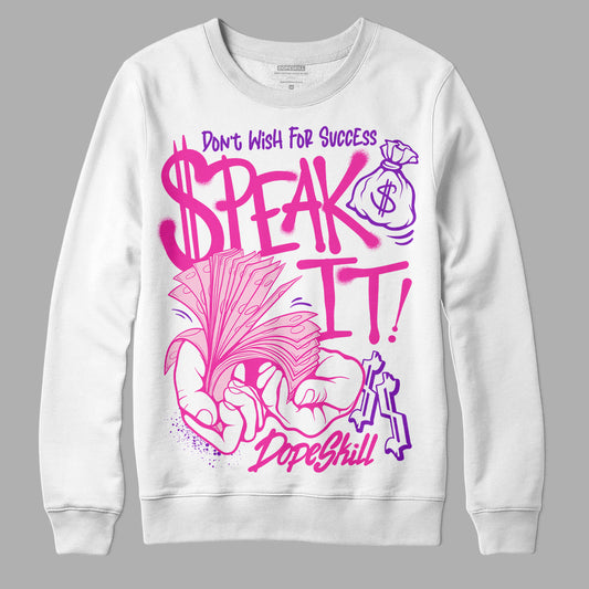 Pink Sneakers DopeSkill Sweatshirt Speak It Graphic Streetwear - White 