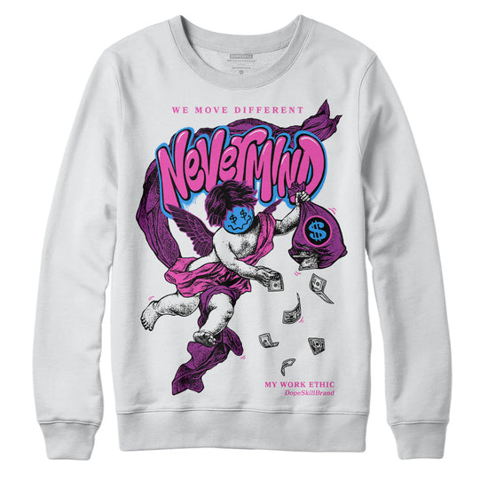 Jordan 4 GS “Hyper Violet” DopeSkill Sweatshirt Nevermind Graphic Streetwear - White