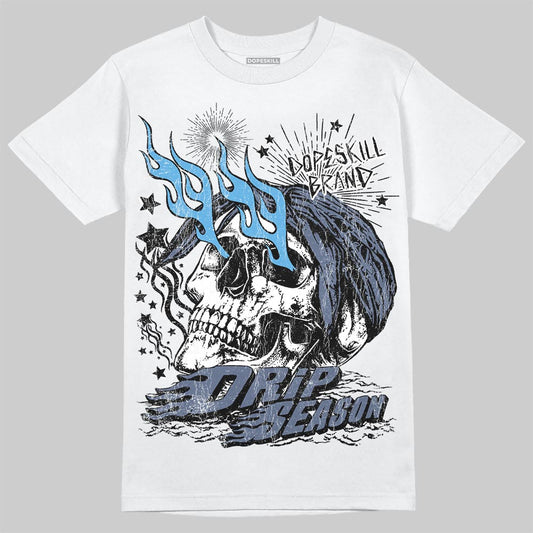 Jordan 11 Retro Low Diffused Blue DopeSkill T-Shirt Drip Season Graphic Streetwear - White