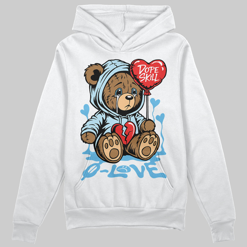 Jordan 11 Retro Legend Blue DopeSkill Hoodie Sweatshirt Broken Bear  Graphic Streetwear - White