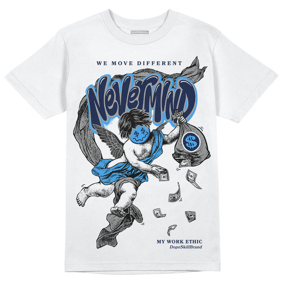 Jordan Spiz’ike Low “White/Obsidian” DopeSkill T-Shirt Nevermind Graphic Streetwear - WHite