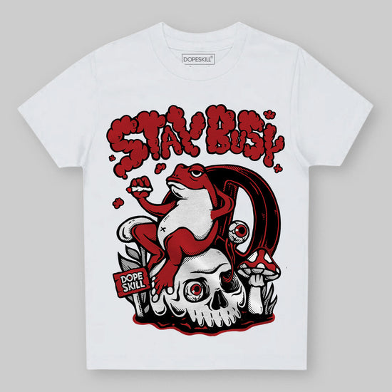 Jordan 12 Retro Flu Game (2025) DopeSkill Toddler Kids T-shirt Stay Busy Graphic Streetwear - White