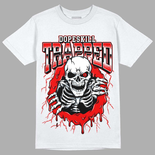 Jordan 11 Retro Cherry DopeSkill T-Shirt Trapped Halloween Graphic Streetwear - White 