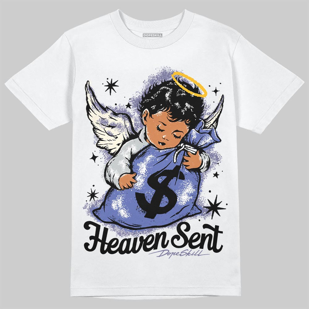 Air Max 90 x Patta Sapphire and Particle Grey DopeSkill T-Shirt Heaven Sent Graphic Streetwear - White 
