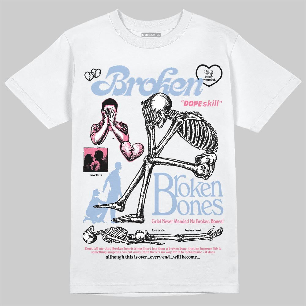 Jordan 3 GS “Cobalt Bliss” DopeSkill T-Shirt Broken Bones Graphic Streetwear - White