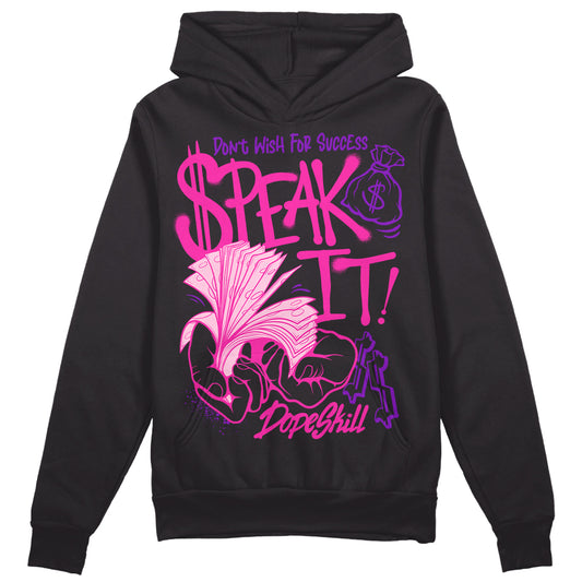 Pink Sneakers DopeSkill Hoodie Sweatshirt Speak It Graphic Streetwear - Black