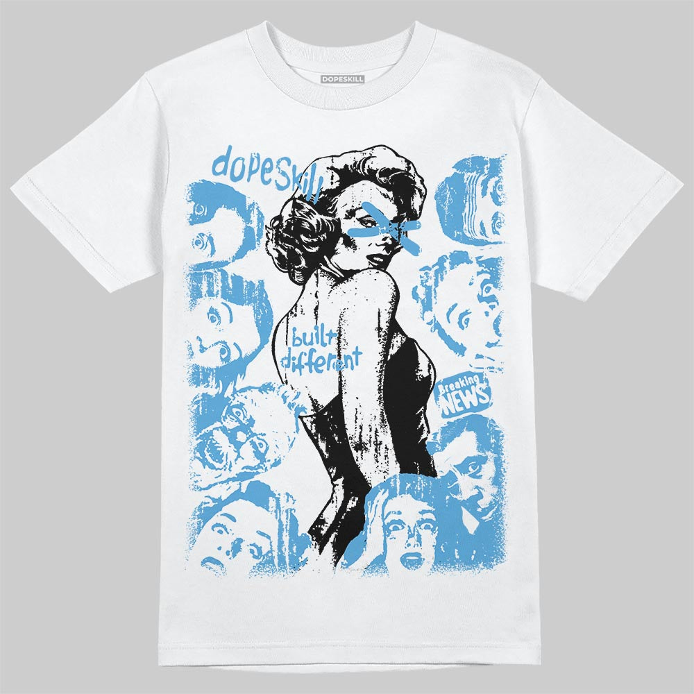 Jordan 11 Low University Blue DopeSkill T-Shirt Built Different Graphic Streetwear - White