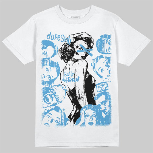Jordan 11 Low University Blue DopeSkill T-Shirt Built Different Graphic Streetwear - White
