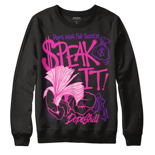 Pink Sneakers DopeSkill Sweatshirt Speak It Graphic Streetwear - Black