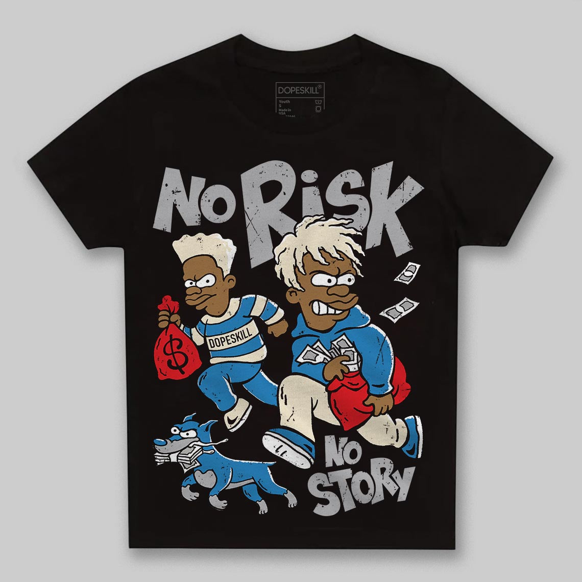 Jordan 3 Retro OG Rare Air DopeSkill Toddler Kids T-shirt No Risk No Story Graphic Streetwear - Black