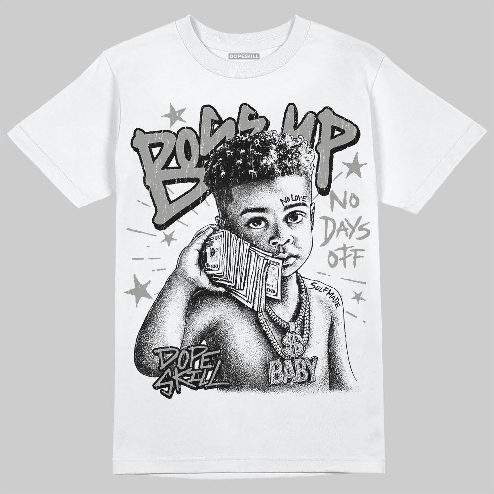 Jordan 5 White Metallic DopeSkill T-Shirt Boss Up Graphic Streetwear - White
