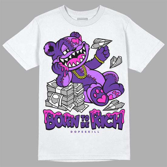 PURPLE Sneakers DopeSkill T-shirt Born To Be Rich Graphic Streetwear - White