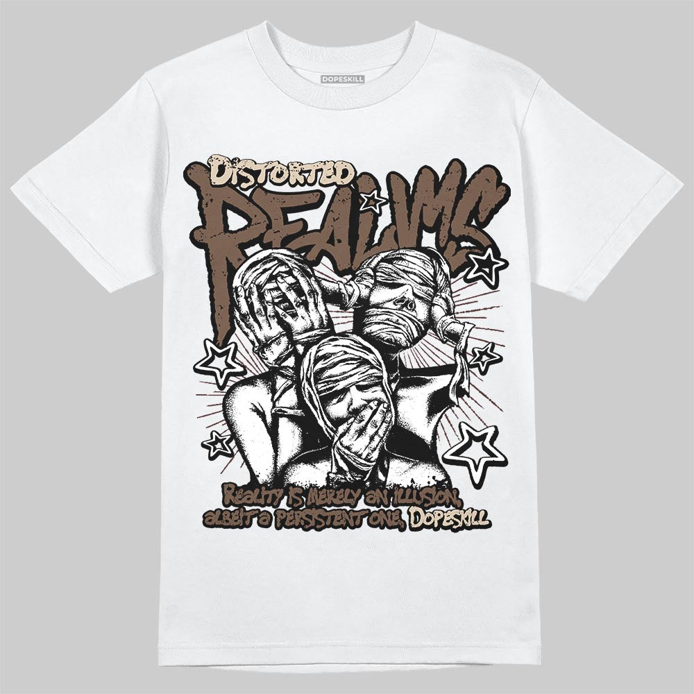 A Ma Maniére x Air Jordan 4 “Dark Mocha” DopeSkill T-Shirt Distorted Realms Graphic Streetwear - White