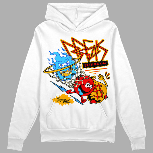 Red Sneakers DopeSkill Hoodie Sweatshirt Break Through Graphic Streetwear - White