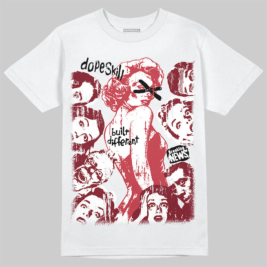 Jordan 4 “Sierra Red" DopeSkill T-Shirt Built Different Graphic Streetwear - WHite