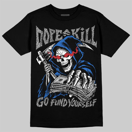 Jordan 3 "True Blue" DopeSkill T-Shirt Go Fund Your Self Graphic Streetwear - Black