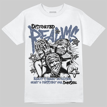 Jordan 11 Retro Low Diffused Blue DopeSkill T-Shirt Distorted Realms Graphic Streetwear - White