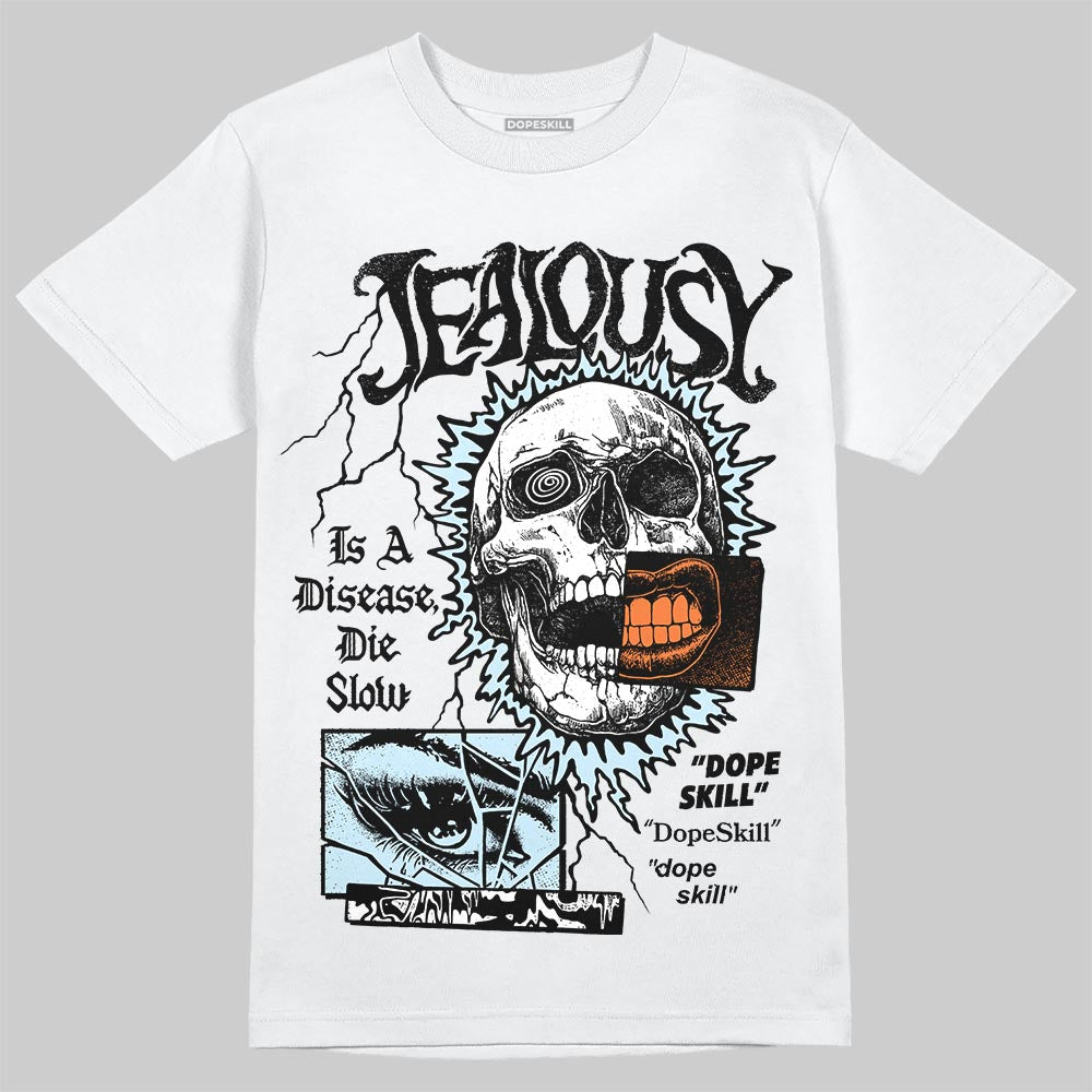Jordan 1 Retro High Virgil Abloh Archive Alaska DopeSkill T-Shirt Jealousy Graphic Streetwear - White