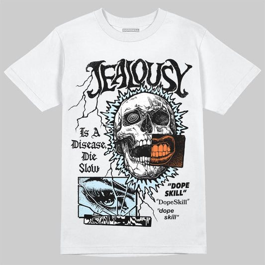 Jordan 1 Retro High Virgil Abloh Archive Alaska DopeSkill T-Shirt Jealousy Graphic Streetwear - White