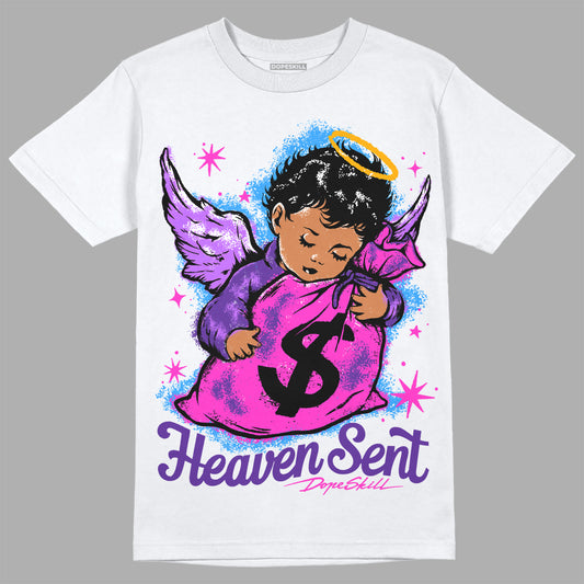 PURPLE Sneakers DopeSkill T-Shirt Heaven Sent Graphic Streetwear - White