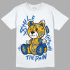 Dunk Blue Jay and University Gold DopeSkill T-Shirt Smile Through The Pain Graphic Streetwear  - White 