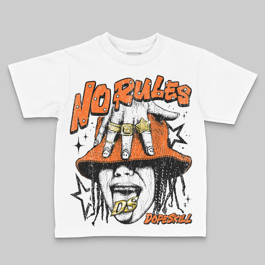 Orange Sneakers DopeSkill Toddler Kids T-shirt No Rules Graphic Streetwear - White 