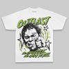 Green Oversize Print Outlast DopeSkill Graphic T-shirt Streetwear - White