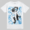 Jordan 14 Retro Black and University Blue DopeSkill T-Shirt Built Different Graphic Streetwear - White